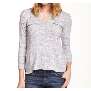 James Perse Grey Blend Melange Button Down Shirt